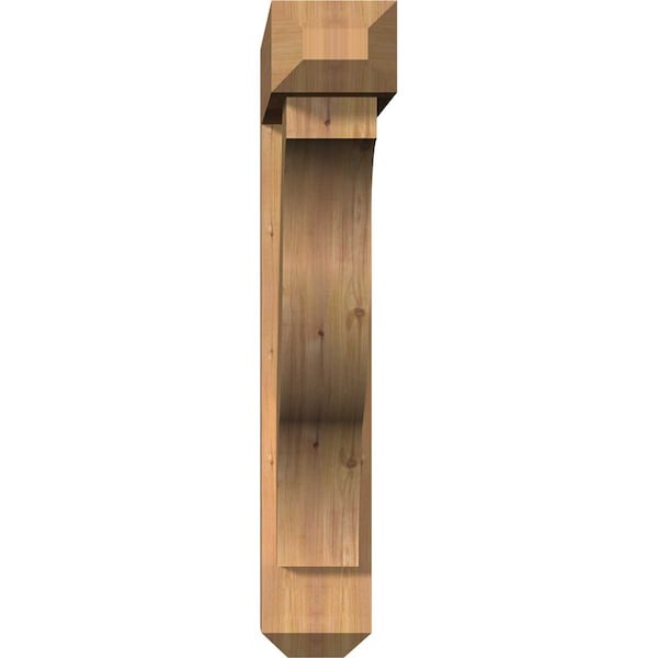 Funston Craftsman Smooth Bracket W/ Offset Brace, Western Red Cedar, 7 1/2W X 42D X 42H